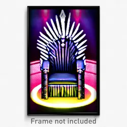 Pixel Art Poster - Superb Throne (8 Bit Psychedelic Trippy Video Game Print)