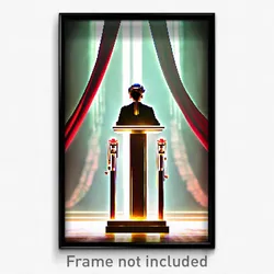 Pixel Art Poster - Admired Dais (8 Bit Psychedelic Trippy Video Game Print)