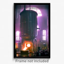 Pixel Art Poster - Giant Boiler Room (8 Bit Psychedelic Trippy Video Game Print)