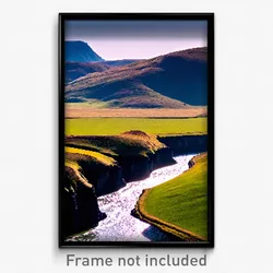 Pixel Art Poster - Fantastic Downland (8 Bit Psychedelic Video Game Print)