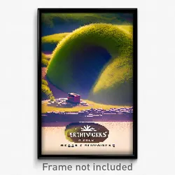 Pixel Art Poster - Meek Earthworks (8 Bit Psychedelic Trippy Video Game Print)