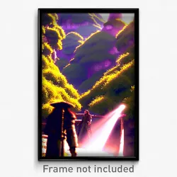 Pixel Art Poster - Marvelous Shire (8 Bit Psychedelic Trippy Video Game Print)