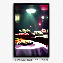 Pixel Art Poster - Murky Sushi (8 Bit Psychedelic Trippy Weird Video Game Print)