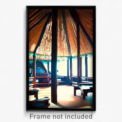 Pixel Art Poster - Wonderful Hut (8 Bit Psychedelic Trippy Video Game Print)
