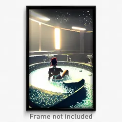 Pixel Art Poster - Sparkling Baths (8 Bit Psychedelic Trippy Video Game Print)