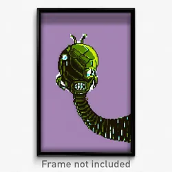 Pixel Art Poster - Tiny Maw (8 Bit Psychedelic Trippy Weird Video Game Print)