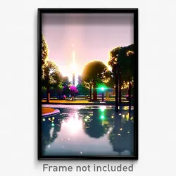 Pixel Art Poster - Shiny Park (8 Bit Psychedelic Trippy Weird Video Game Print)
