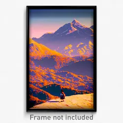 Pixel Art Poster - Mountainous Heights (8 Bit Psychedelic Video Game Print)