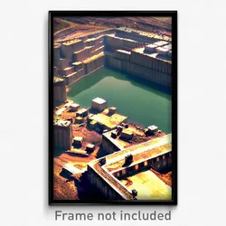 Pixel Art Poster - Square Quarry (8 Bit Psychedelic Trippy Video Game Print)