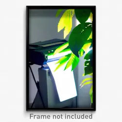 Pixel Art Poster - Leafy Printer (8 Bit Psychedelic Trippy Video Game Print)