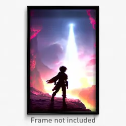 Pixel Art Poster - Heavenly Abyss (8 Bit Psychedelic Trippy Video Game Print)