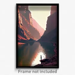 Pixel Art Poster - Silent Canyon (8 Bit Psychedelic Trippy Video Game Print)