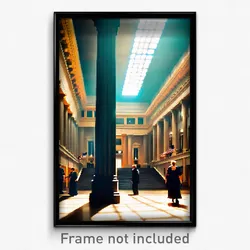 Pixel Art Poster - Great Courthouse (8 Bit Psychedelic Trippy Video Game Print)