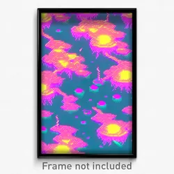 Pixel Art Poster - Glitch Art Archipelago (8 Bit Psychedelic Video Game Print)