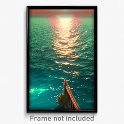 Pixel Art Poster - Vivid Sea (8 Bit Psychedelic Trippy Weird Video Game Print)