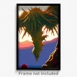 Pixel Art Poster - Thorny Vista (8 Bit Psychedelic Trippy Video Game Print)