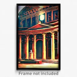 Pixel Art Poster - Artistic Roman Architecture (8 Bit Video Game Print)