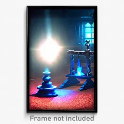 Pixel Art Poster - Blue Forge (8 Bit Psychedelic Trippy Weird Video Game Print)