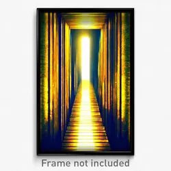 Pixel Art Poster - Golden Passage (8 Bit Psychedelic Trippy Video Game Print)