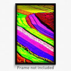 Pixel Art Poster - Colorful Fields (8 Bit Psychedelic Trippy Video Game Print)