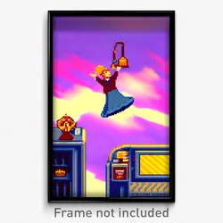 Pixel Art Poster - Flying Cobbler (8 Bit Psychedelic Trippy Video Game Print)