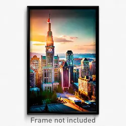 Pixel Art Poster - Terrific Canadian City (8 Bit Psychedelic Video Game Print)