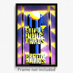 Pixel Art Poster - Flashy Movie Awards (8 Bit Psychedelic Video Game Print)