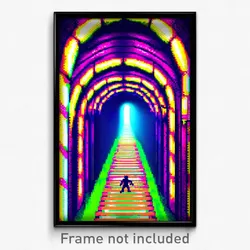 Pixel Art Poster - Flashy Sewer (8 Bit Psychedelic Trippy Video Game Print)