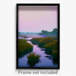 Pixel Art Poster - Small Marsh (8 Bit Psychedelic Trippy Weird Video Game Print)