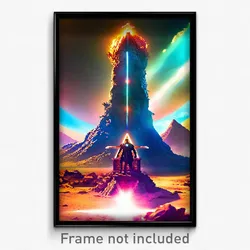 Pixel Art Poster - Outstanding Ark (8 Bit Psychedelic Trippy Video Game Print)