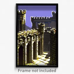 Pixel Art Poster - Unknown Battlements (8 Bit Psychedelic Video Game Print)