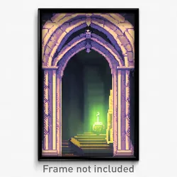 Pixel Art Poster - Wiggly Sepulchre (8 Bit Psychedelic Trippy Video Game Print)