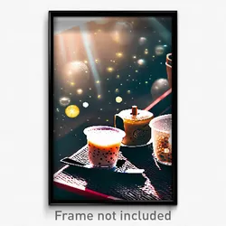 Pixel Art Poster - Stark Bubble Tea (8 Bit Psychedelic Trippy Video Game Print)