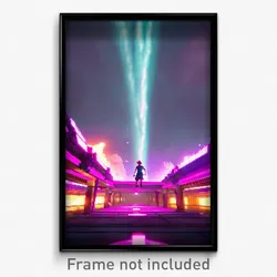 Pixel Art Poster - Insane Vista (8 Bit Psychedelic Trippy Video Game Print)