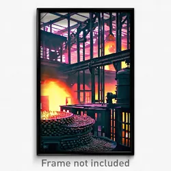 Pixel Art Poster - Bumpy Foundry (8 Bit Psychedelic Trippy Video Game Print)