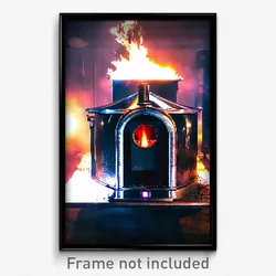 Pixel Art Poster - Shiny Furnace (8 Bit Psychedelic Trippy Video Game Print)