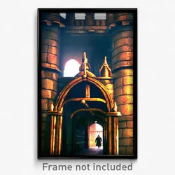Pixel Art Poster - Old Portcullis (8 Bit Psychedelic Trippy Video Game Print)