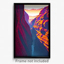 Pixel Art Poster - Webbed Canyon (8 Bit Psychedelic Trippy Video Game Print)