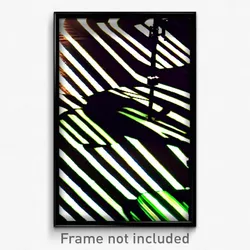 Pixel Art Poster - Striped Intersection (8 Bit Psychedelic Video Game Print)