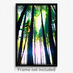 Pixel Art Poster - Perfect Forest (8 Bit Psychedelic Trippy Video Game Print)