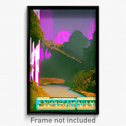 Pixel Art Poster - Smoggy Rift (8 Bit Psychedelic Trippy Weird Video Game Print)