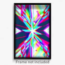 Pixel Art Poster - Kaleidoscopic Star (8 Bit Psychedelic Video Game Print)