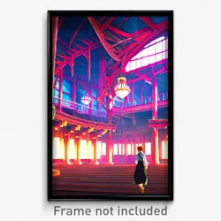 Pixel Art Poster - Wild Anime Architecture (8 Bit Psychedelic Video Game Print)