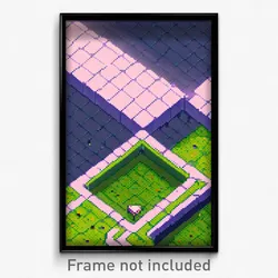 Pixel Art Poster - Square Glade (8 Bit Psychedelic Trippy Video Game Print)