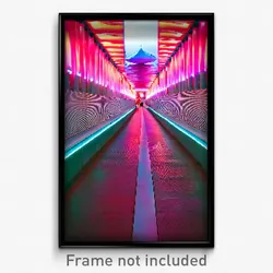 Pixel Art Poster - Vivacious Walkway (8 Bit Psychedelic Trippy Video Game Print)