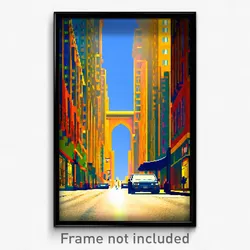 Pixel Art Poster - Great Thoroughfare (8 Bit Psychedelic Video Game Print)