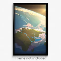Pixel Art Poster - Noteworthy Earth (8 Bit Psychedelic Trippy Video Game Print)