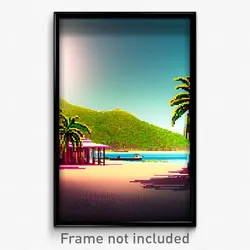 Pixel Art Poster - Nice Cay (8 Bit Psychedelic Trippy Weird Video Game Print)