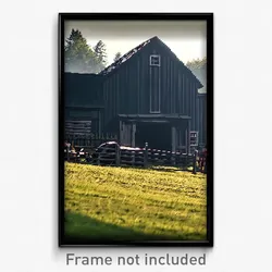 Pixel Art Poster - Black Farmstead (8 Bit Psychedelic Trippy Video Game Print)