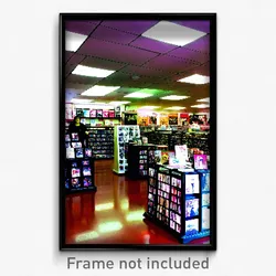 Pixel Art Poster - Lovely Vinyl Store (8 Bit Psychedelic Video Game Print)